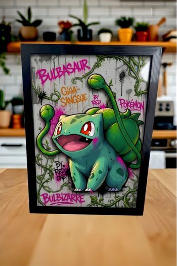 Cadre bulbizarre street art Pokémon 