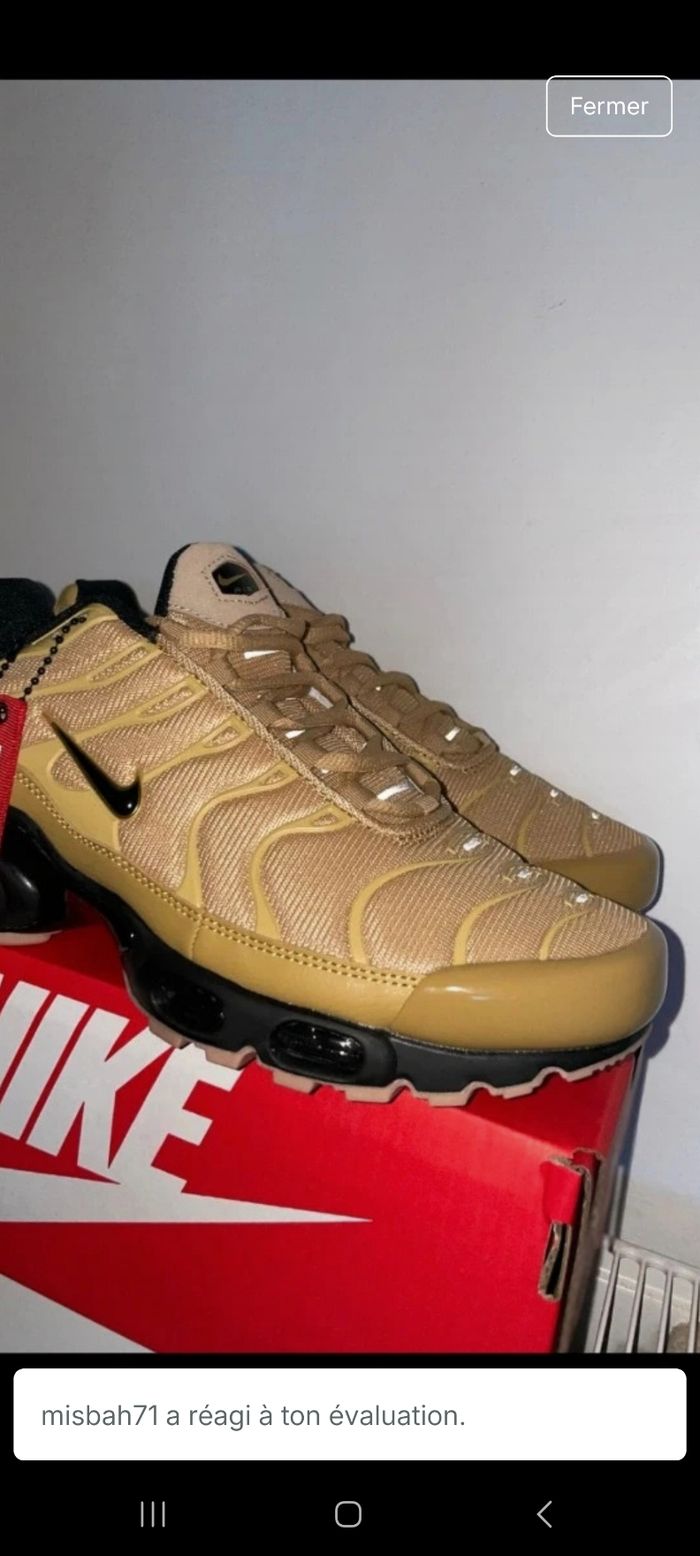 Tn Nike air max plus / Beige / Black - With Red Line - photo numéro 4
