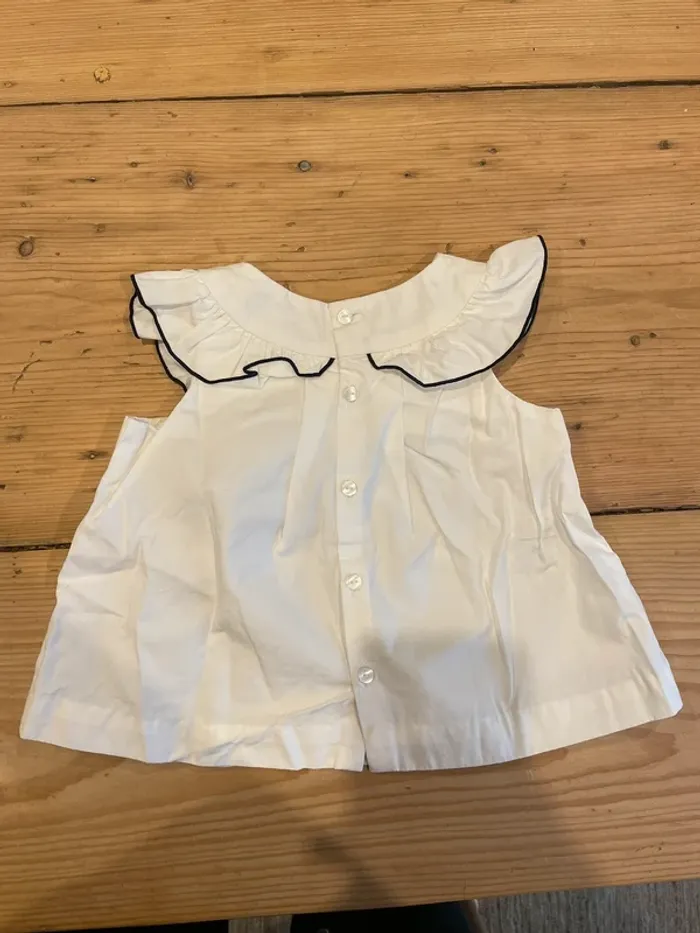 Blouse blanche jacadi 12 mois - photo numéro 3