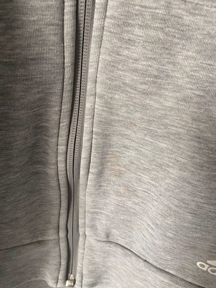 🩶 Veste survêtement grise fille Adidas Taille 11-12 ans - photo numéro 6
