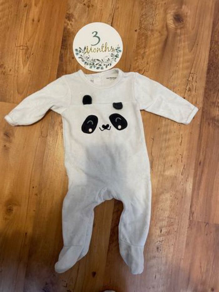 Pyjama velour blanc taille 3 mois