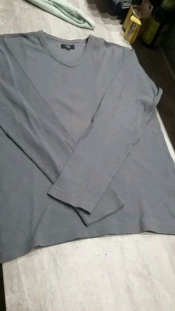 polo manche longue gris