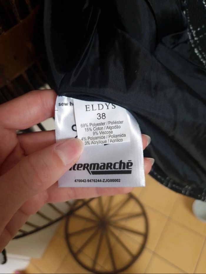 Neuf jolie veste blazer noir et blanc femme eldys taille M/38 - photo numéro 7