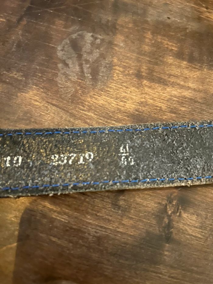 Ceinture Buffalo vintage en cuir bleu - photo numéro 4