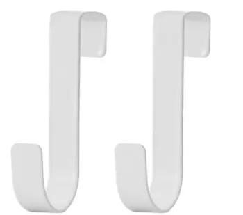 X2 Crochets plastiques grand modèle - Fixation porte/placard Neuf