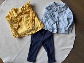 Lot 3 pièces TAO Kiabi blouse legging jean 9 mois tbe
