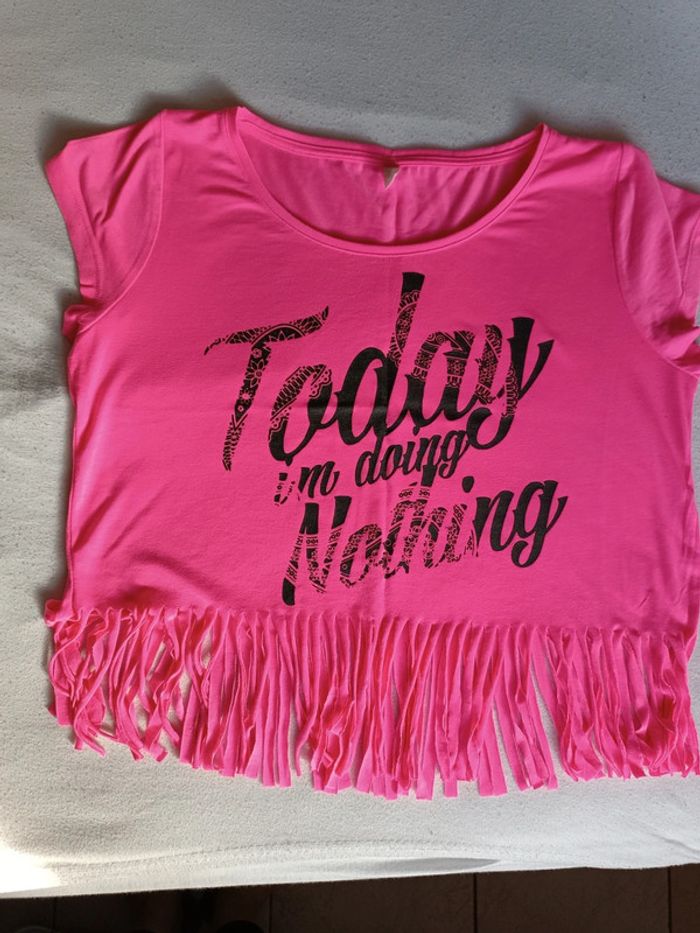 T-shirt rose fluo taille M - neuf sans étiquettes