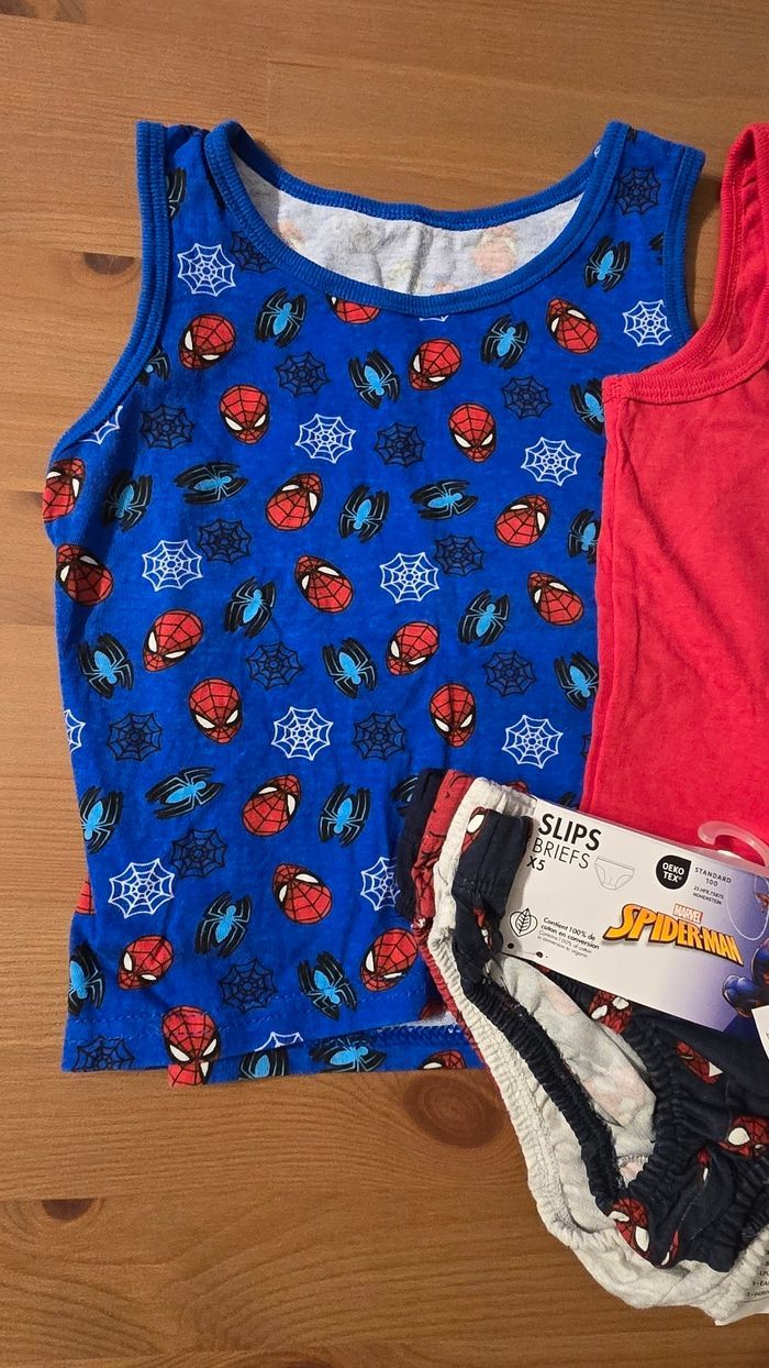 ❤️ maillots de corps et slips spiderman 3 ans garçon 💙 - photo numéro 2