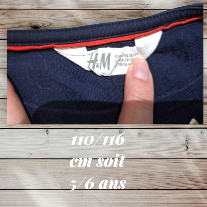 👚💖 T-shirt manches longues H&M – Cœurs colorés – 5/6 ans 🌈 - photo numéro 3