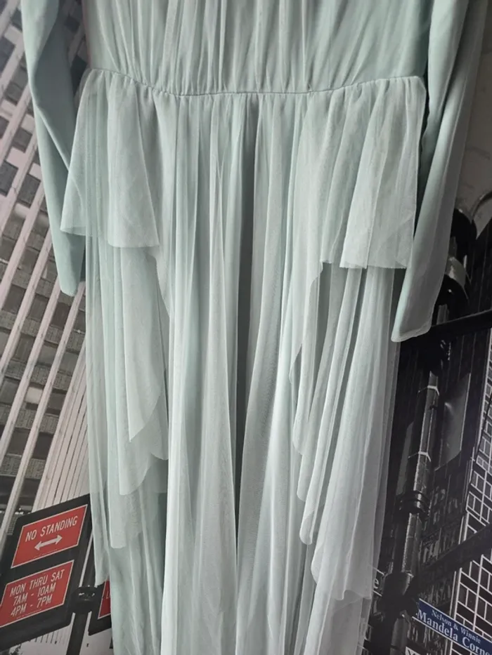 Robe de soirée / fête Wedding – Taille 42 – Vert d’eau – Élégante et longue - photo numéro 7