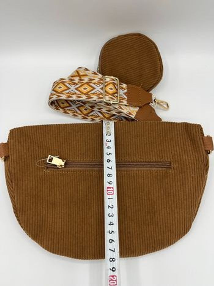 Sac banane bandoulière velours - photo numéro 6