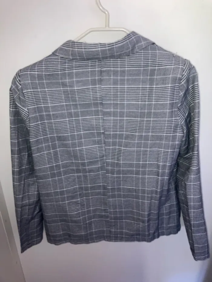 Blazer fin à carreau gris - photo numéro 3