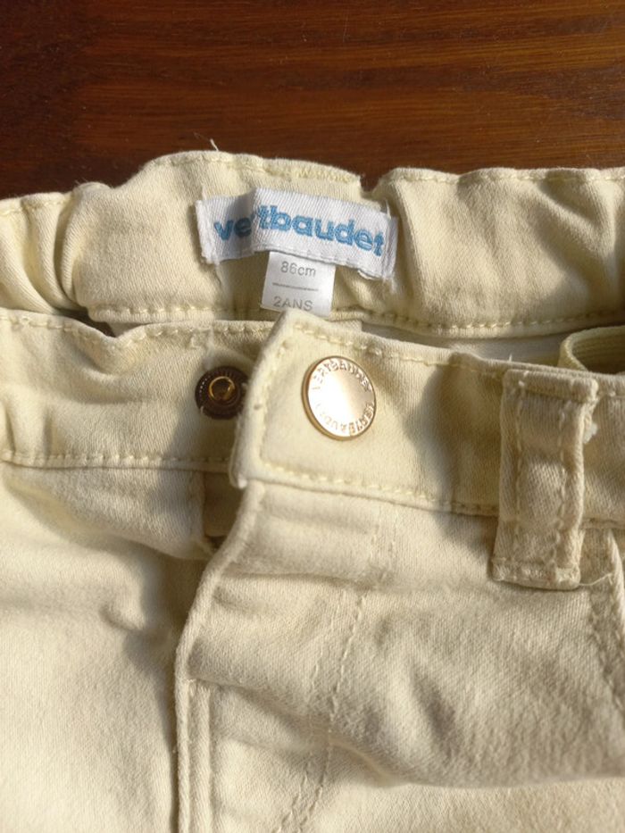 Pantalon Vertbaudet jaune pâle - photo numéro 3