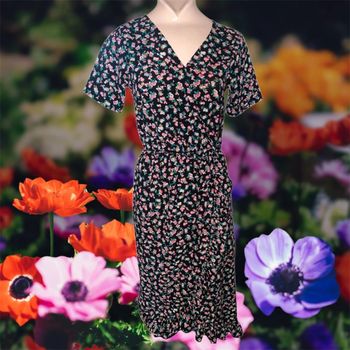 Robe noir fleuris - Liz Devy - Taille S