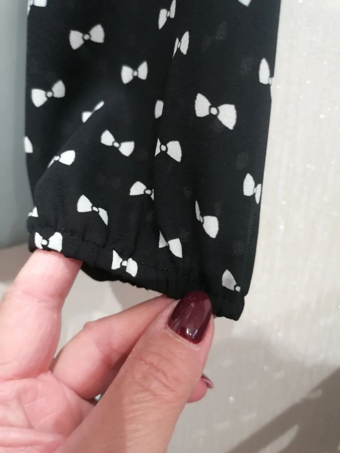 Blouse noire noeud blanc Divided H&M S - photo numéro 6