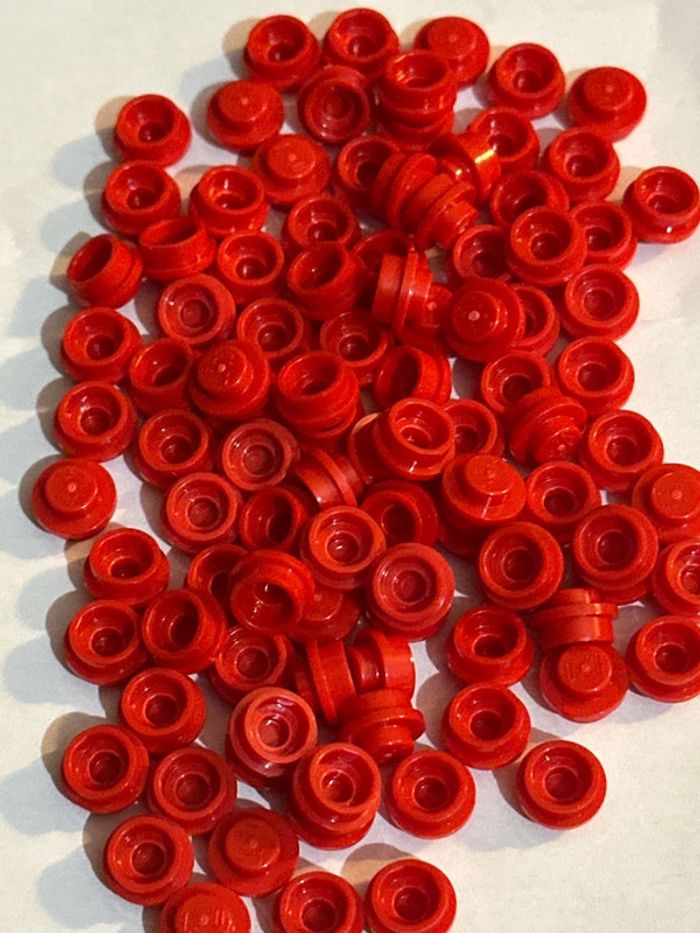 100 Plate LEGO , Round 1 x 1 réf 4073 Red - photo numéro 2