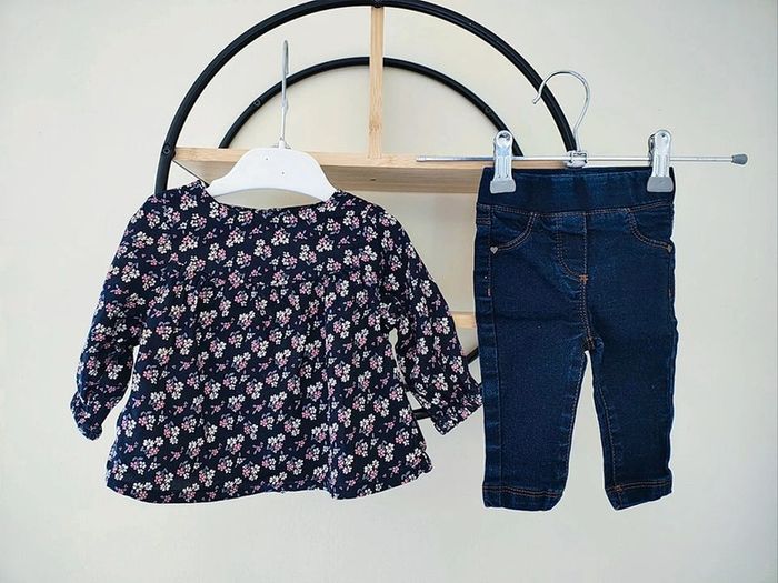 3 mois ensemble tape a l'oeil blouse et pantalon