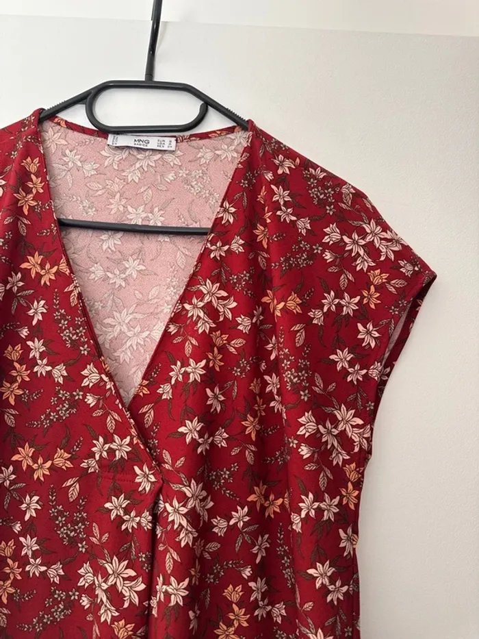 Robe d’été rouge fleurie Mango - photo numéro 2