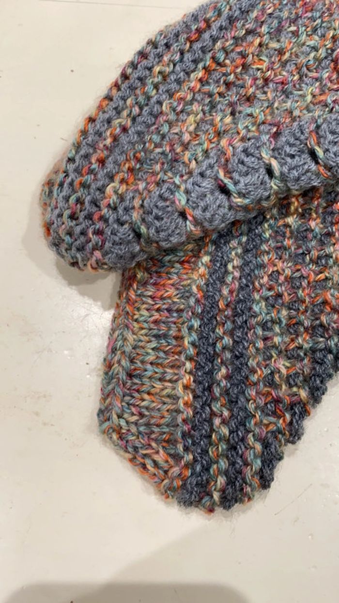 Chaussons, laine, tricoté, 35 - photo numéro 17