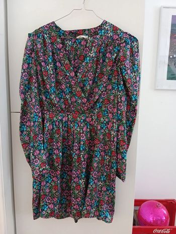 Robe fleurs  multicolore MNG coupe cache coeur taille XL