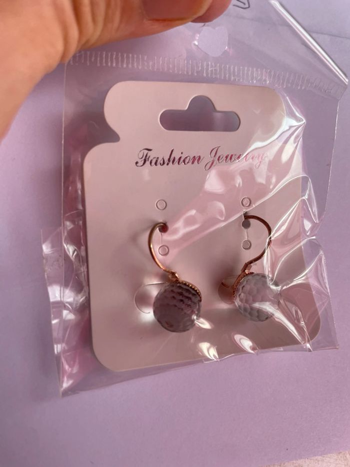 Boucles d’oreilles fantaisie dormeuses Crystal transparentes - photo numéro 2