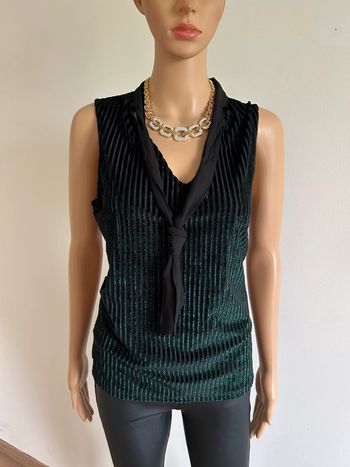Haut noir et vert pailleté sans manches Morgan taille L jamais porté