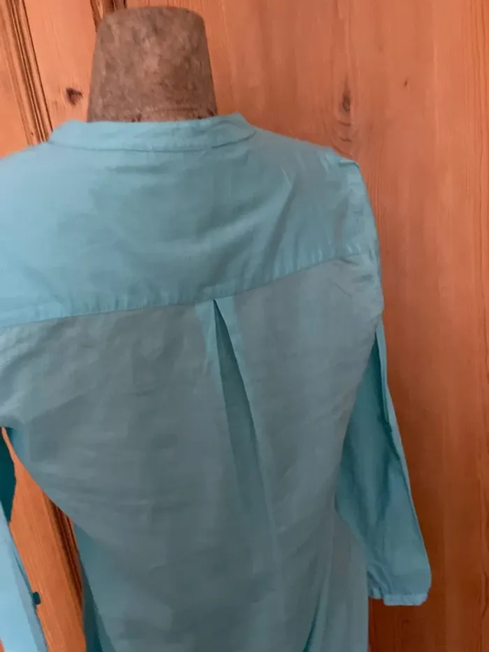 Blouse turquoise coton - photo numéro 4