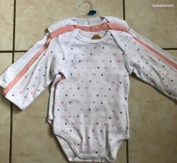 Lot de 3 Bodies manches longues Sincere coton bio taille 9 mois neufs dans emballage