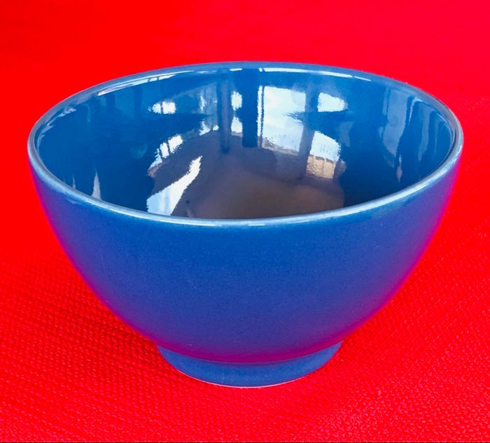 1 Bol bleu en céramique avec prénom gravé à choisir