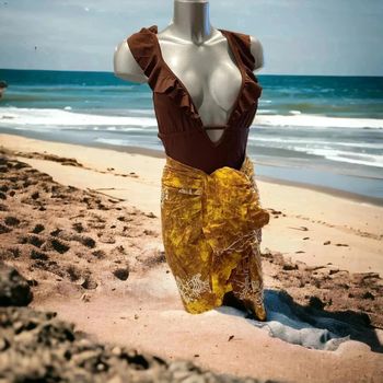 Splendide pareo marron jaune