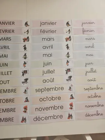 Lot d'affichage Mois de l'année Loup aimantés