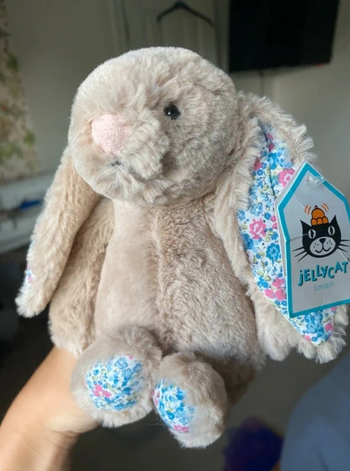 Retraité petit jellycat fleur beige lapin