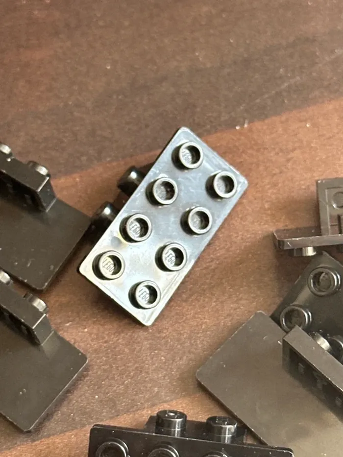 10 Lego Bracket 1 x 2 - 2 x 4 ref 93274 Black - photo numéro 3