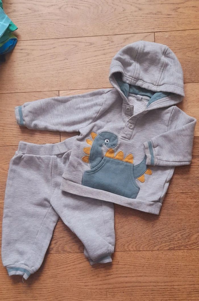 Pull sweat et pantalon survetement garcon dinosaure 12 mois coton