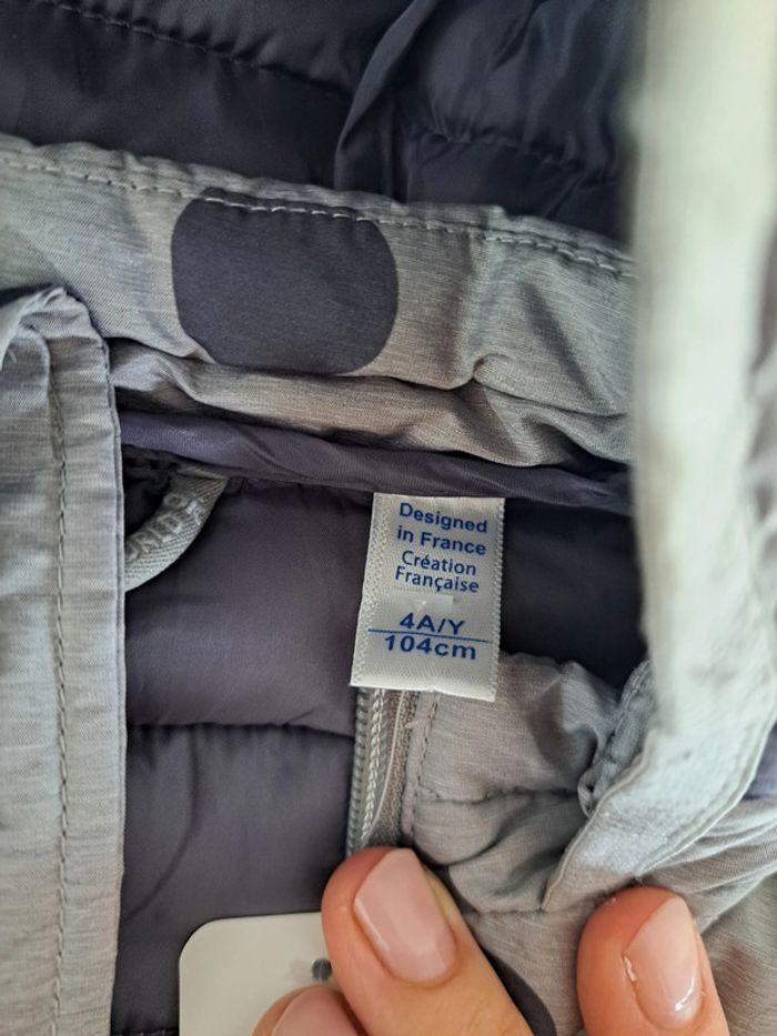 manteau 4 ans okaidi gris à pois - photo numéro 2