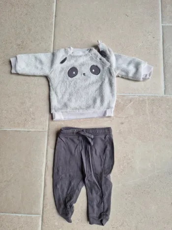 Ensemble panda garçon 6 mois