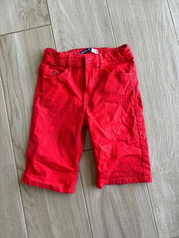 Short jeans rouge 10 ans okaidi