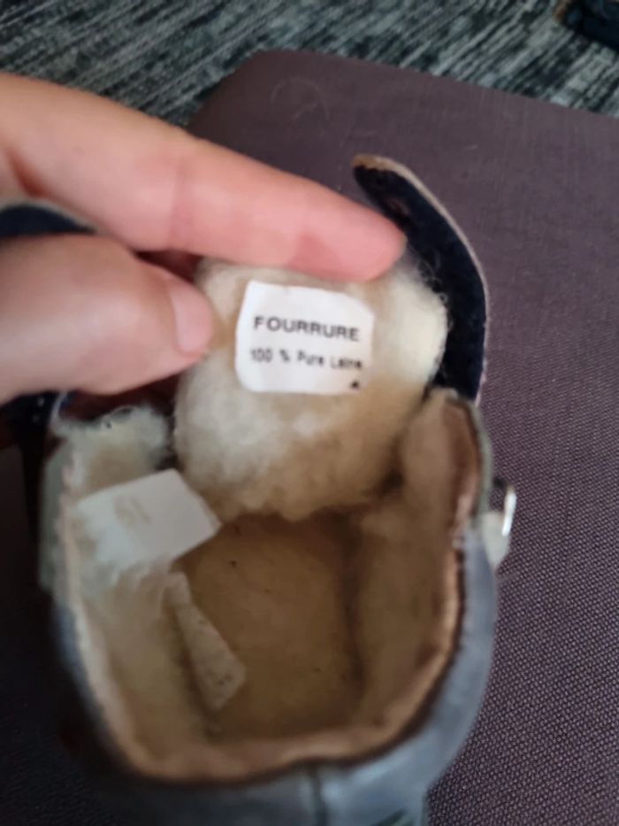 Bottines Noel cuir fourrées 100% laine T19 - photo numéro 7