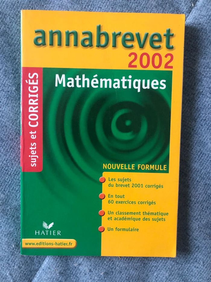 Annabrevet mathématiques 2002 Hatier