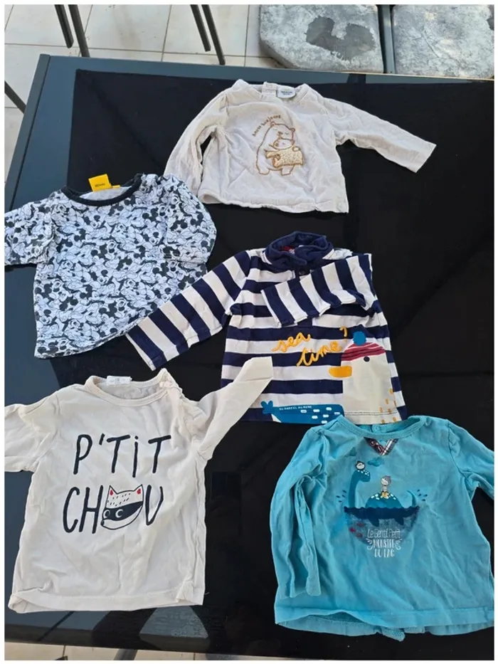 Lot 10 vêtements garçon 9 mois - photo numéro 4