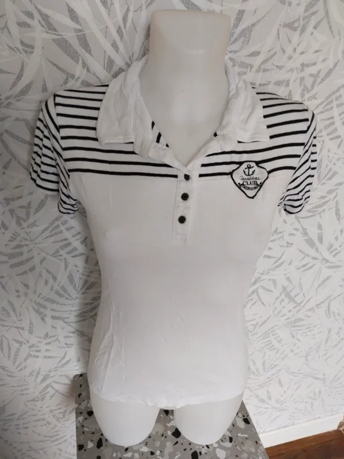 Polo rayée femme marque Grand Voile taille 36 S - photo numéro 2