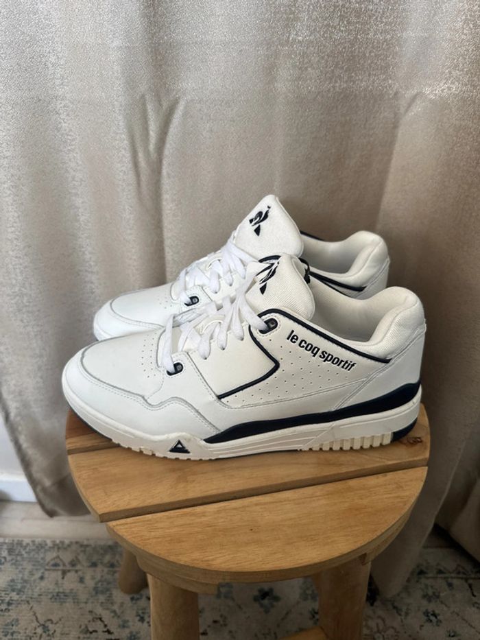 Baskets Le Coq Sportif blanches & bleu marine – Taille 42 neuves