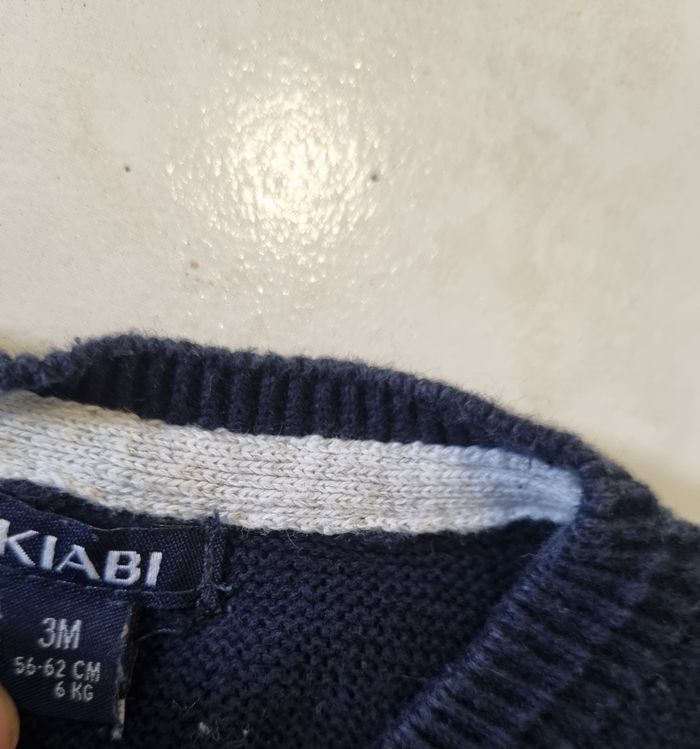 gilet boutonnée bleu marine garçon kiabi 3 mois - photo numéro 2