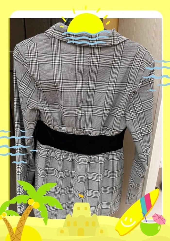 Blazer à carreaux avec boutons S 36 simplee shein - photo numéro 6