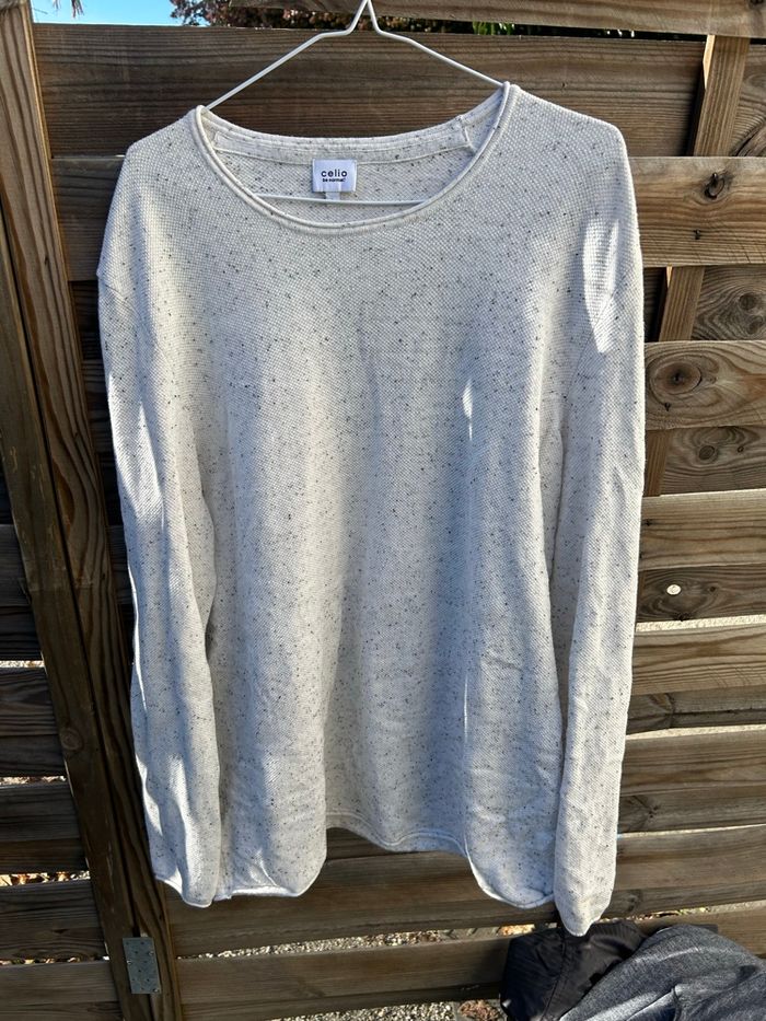 Pull Celio taille L blanc - photo numéro 3