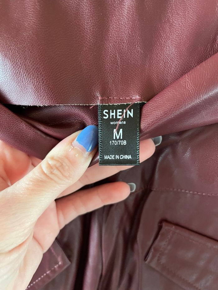 Longue jupe trapèze bordeaux simili cuir T.M TBE 🍷 - photo numéro 3