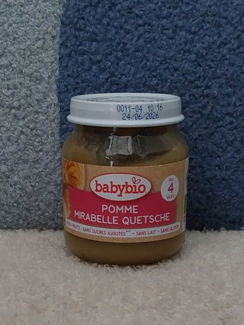 Compote, Pomme Mirabelle Quetsche, Babybiio, 130g