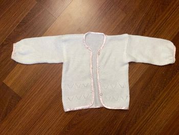 Gilet blanc en laine chaud 6 mois