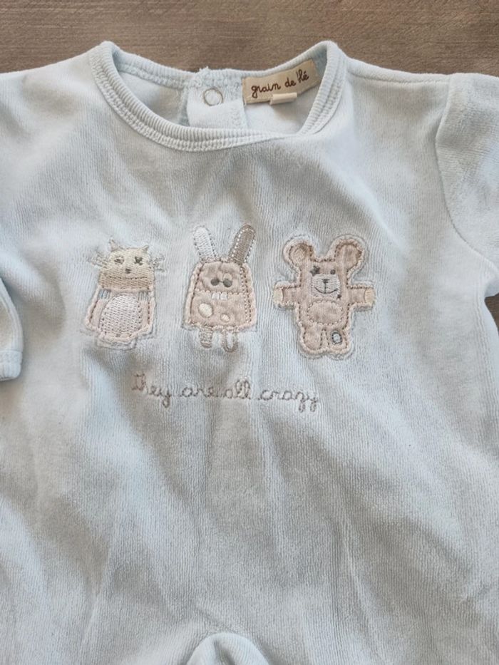 đ pyjama bleu clair grain de blĂ© naissance - photo numĂ©ro 2