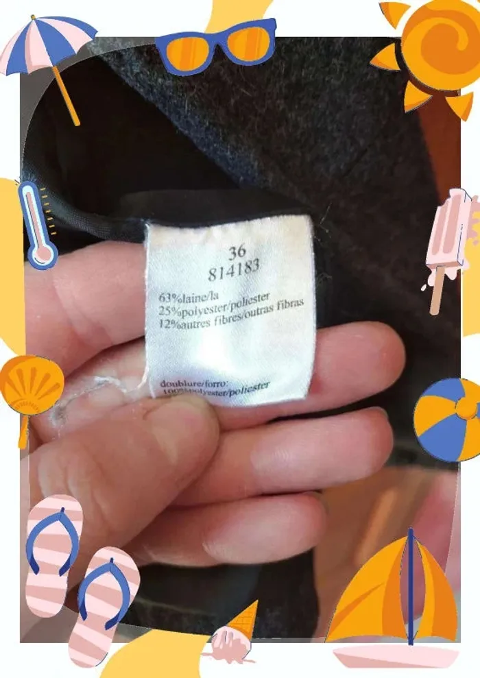 Veste caban court en laine femme - photo numéro 8